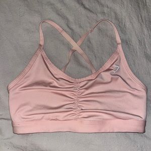 pink gym shark sports bra